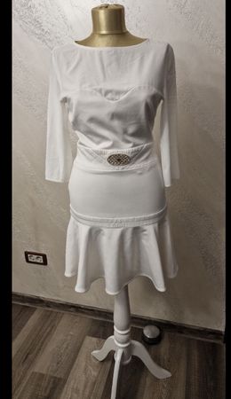 Elisabetta Franchi, Robe pour femme, Gr.IT.42, S, Blanc