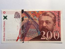 Banknote 200 Francs Frankreich Eiffel 1996 AU