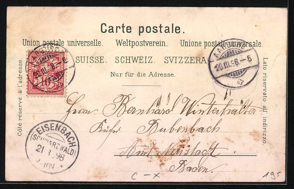 Ansichtskarten: Litho Aarburg, Hotel Krone, Totalansicht – Gebraucht aus Berlin von bartko-reher 1