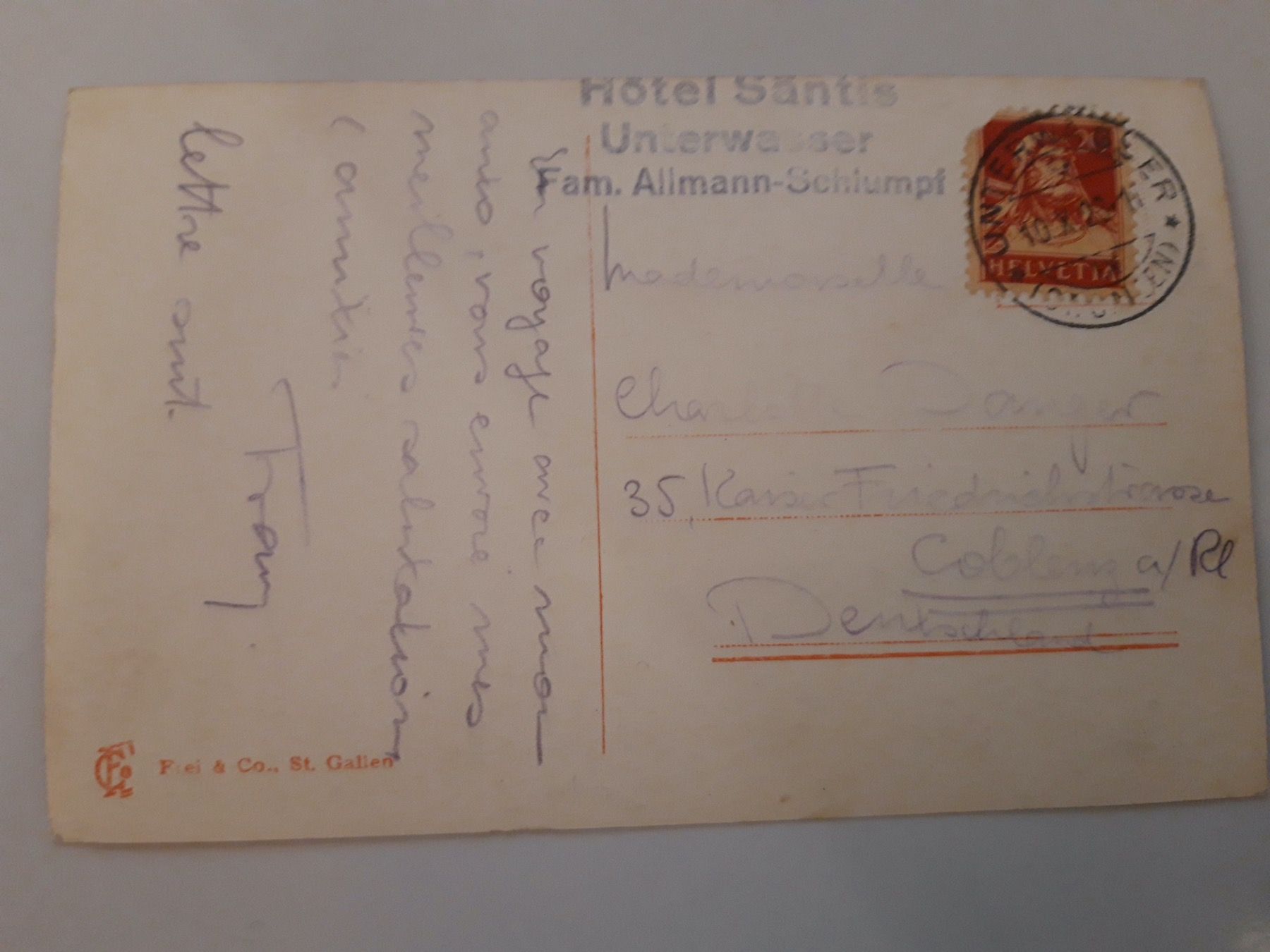 Cartoline postali: Sillamatt mit Frümsel und Selun – Usato da Sargans venduto da nicsam1815 1