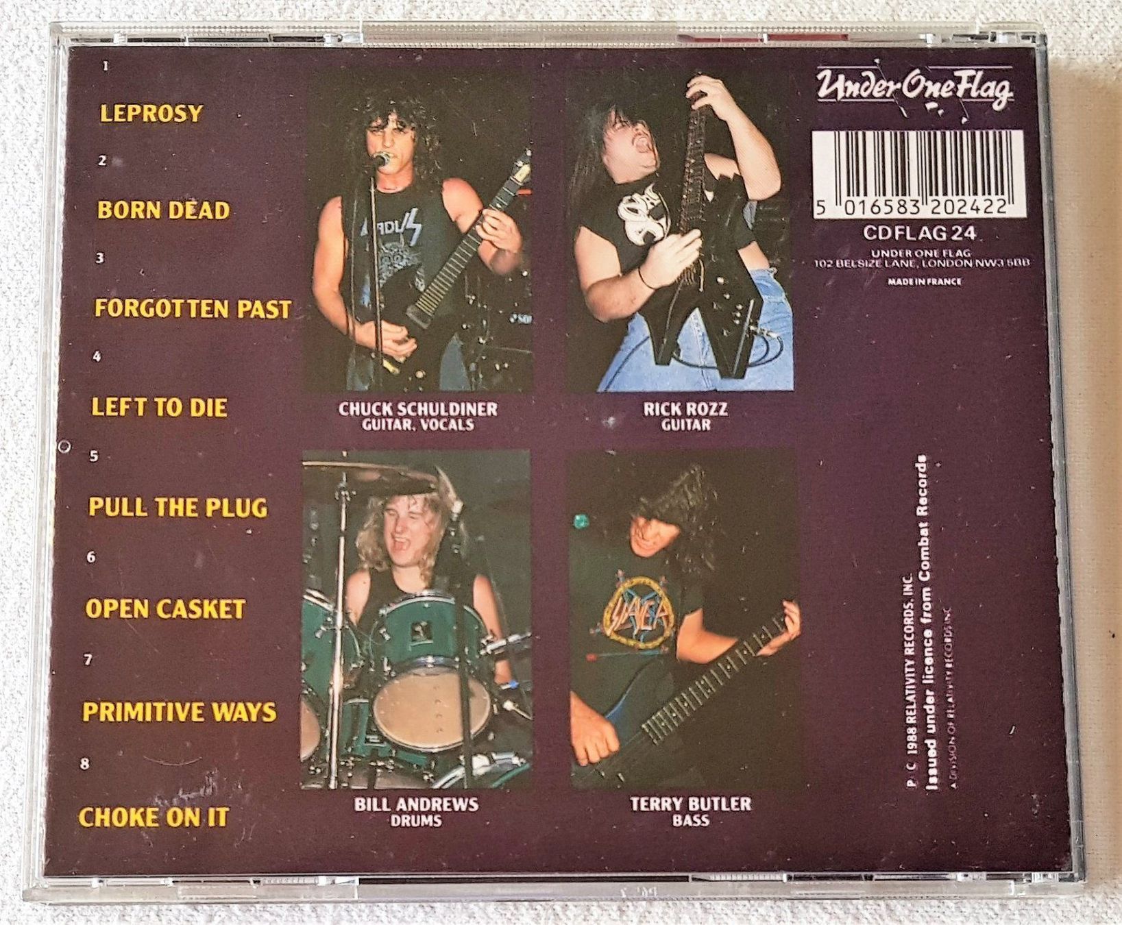 CD: Death - Leprosy - CD - 1988 - Rare First Press – Usato da Uster venduto da Zardodel 1