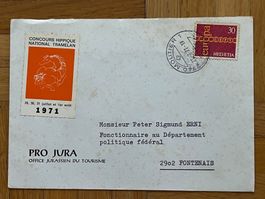 Vignette Concours hippique Tramelan, 1971, Pro Jura