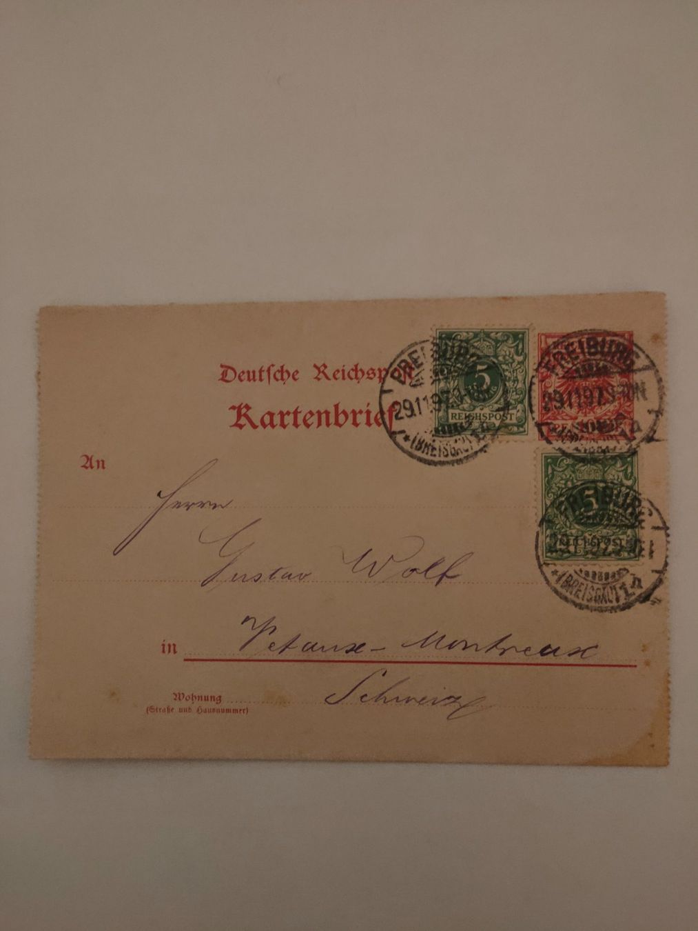 Tutti i francobolli: Alte Freiburg i.Br., Reichspost. – Usato da matten b. interlaken venduto da jfran17 1