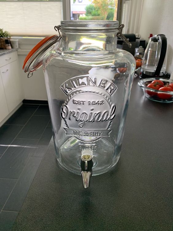 Glas Getränkespender 10L Mit Edelstahlhahn - Für Partys & Events