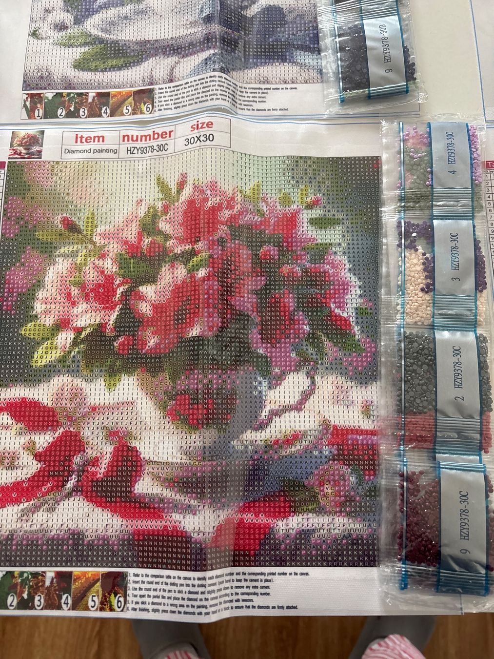 Bastelsets: 4x  Blumen Diamond Paiting 30x30 – Neu (gemäss Beschreibung) aus Amriswil von SCHLOSSGEISTLI 2