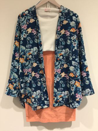 S Oliver Jacke Bluse ohne Verschluss Blumen Gr 36 ungetragen