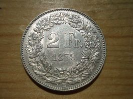 (H3) 2 Franken 1879 UNZ-