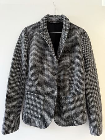 Max Mara Blazer, Wolle, schwarz/weiss, Gr. XL