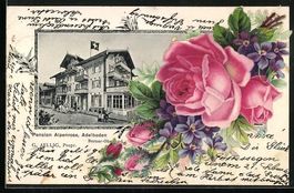 Adelboden, Pension Alpenrose, Rosen und 