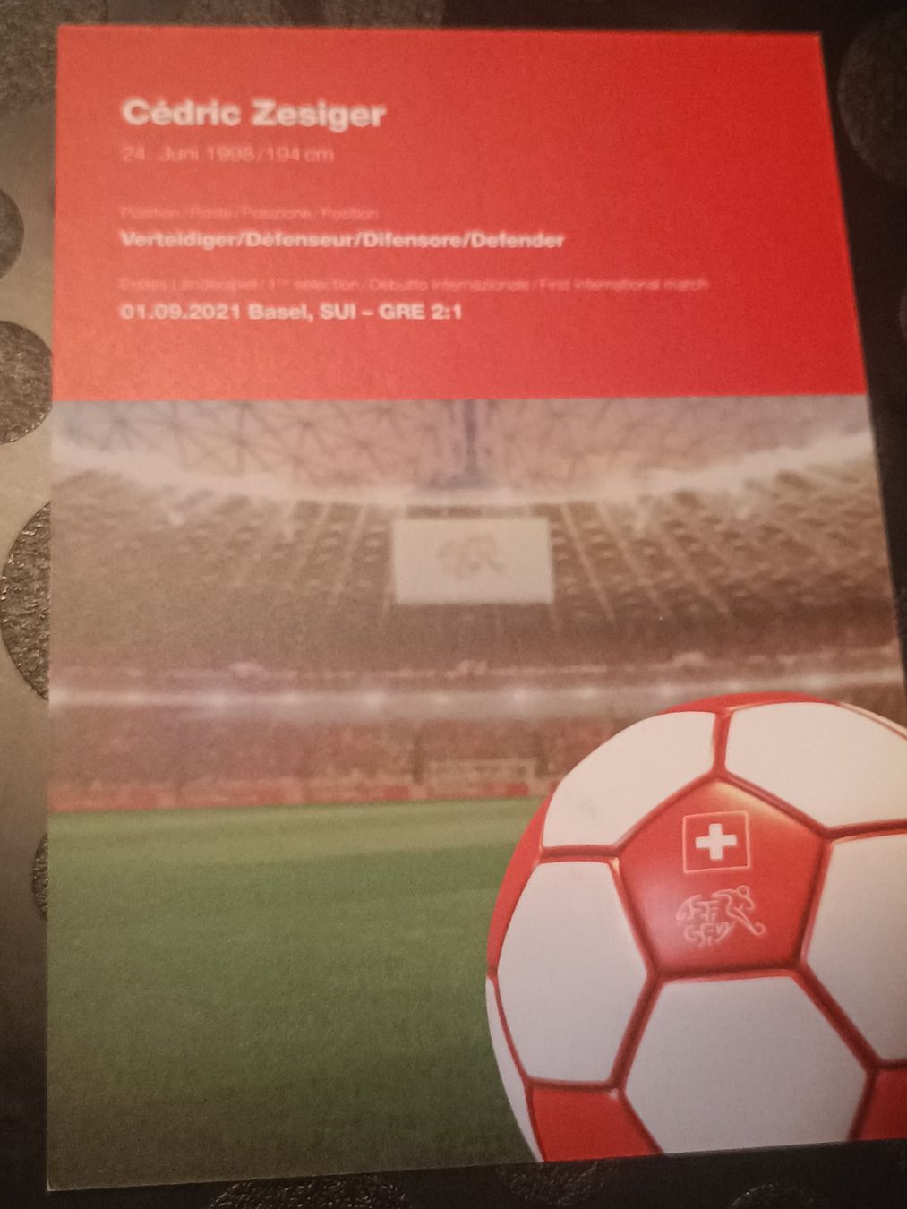 Autographes: Cedric Zesiger - handsignierte SFV Autogrammkarte – D'occasion à Menziken par Artographs 1