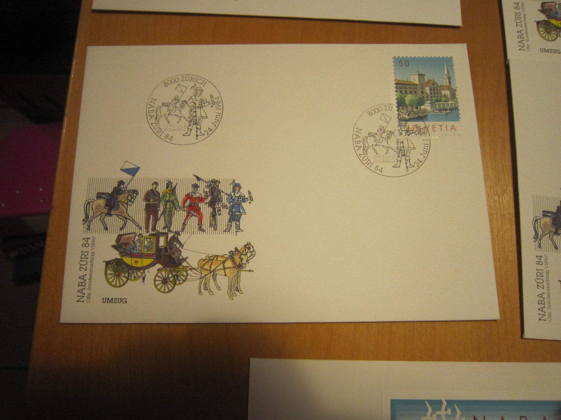 Alle Briefmarken: 1984 NABA Zürich verschiedene Variationen – Gebraucht aus Gordola von Polentaefung 4