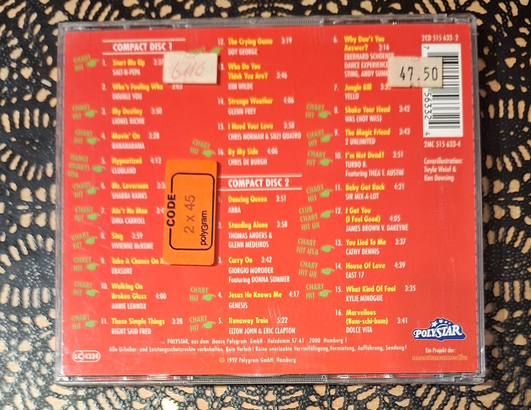 CDs: Formel Eins - Movin' On, DE Pop/Rock Compilation 1992 – Gebraucht aus Schönenberg TG von Gregolino76 1