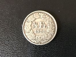 Silber 1/2 Franken 1920