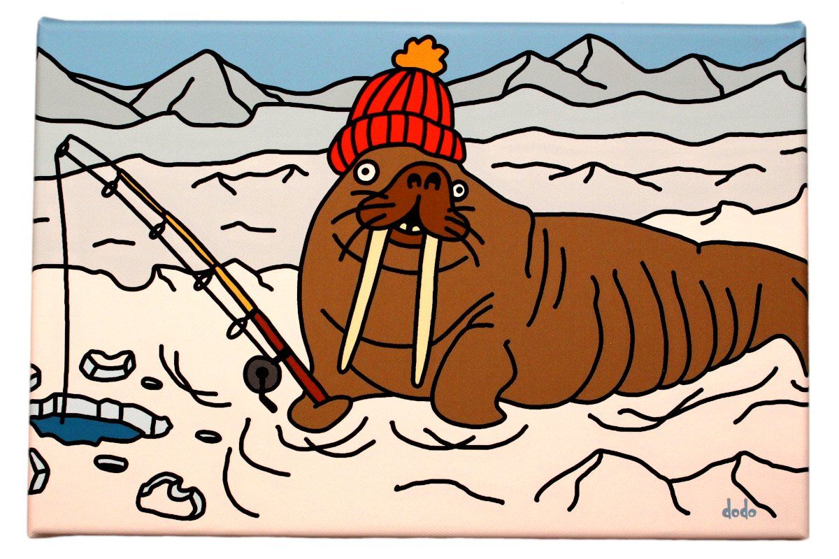 Foto & Immagini: Lustiges Comic Leinwandbild " Walross #1 " – Nuovo e nell'imballaggio originale da Winterthur venduto da Dfreudo