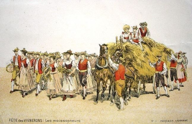 Ansichtskarten: VEVEY Fête d. Vignerons Les moissonneurs – Gebraucht aus Jona von philajona