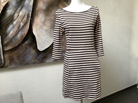 rag & bone Kleid New York gestreift beige grau 3/4 Arm Gr. M