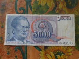 YOUGOSLAVIE 5000  Dinara  Billet