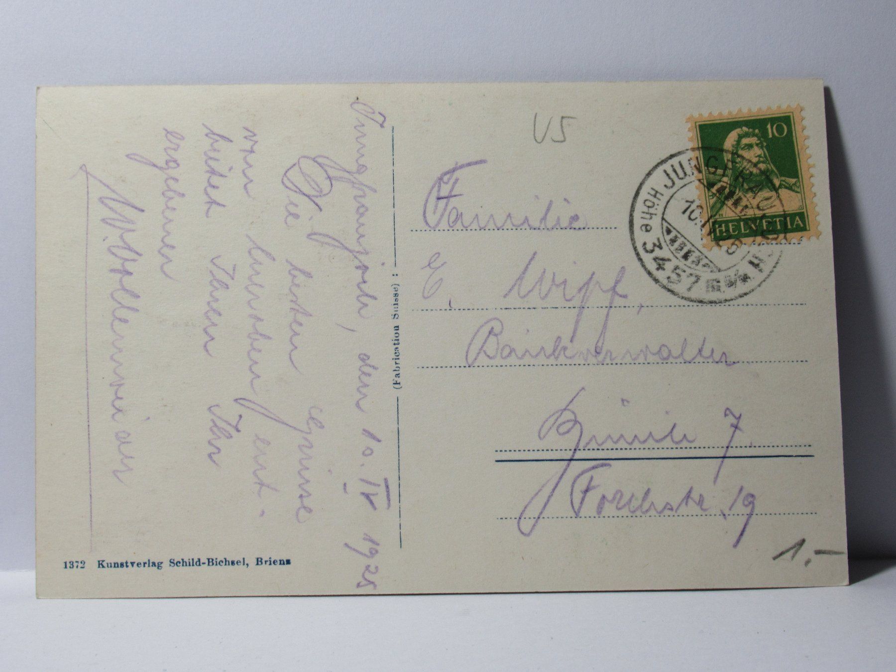 Ansichtskarten: Berghaus  Jungfraujoch 1925 – Gebraucht aus Grenchen von Bluemchen1900 1
