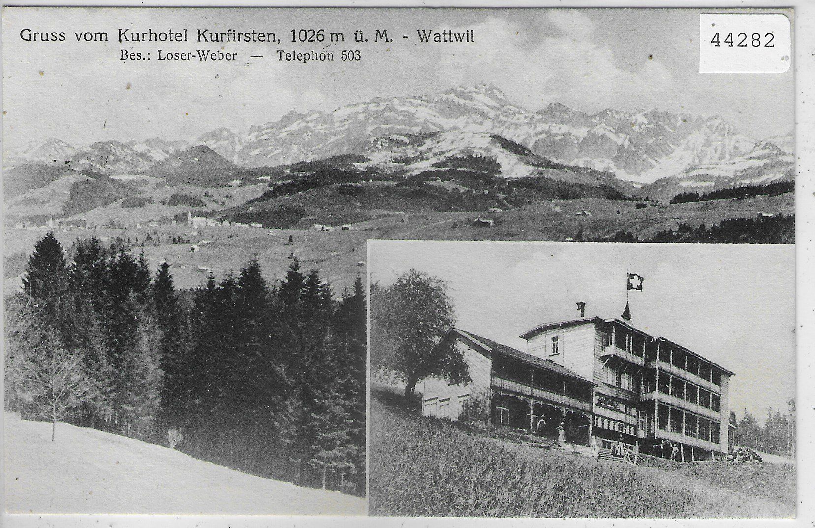 Cartoline postali: Gruss vom Kurhotel Kurfirsten - Wattwil – Usato da Ettingen venduto da Kartenplanet