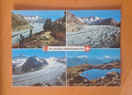 Aletschgletscher mit Pro Patria Marke Sonne Willisau 1982