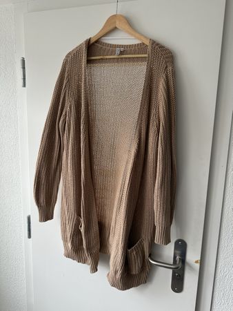 Strickmantel lang beige Gr 44/46