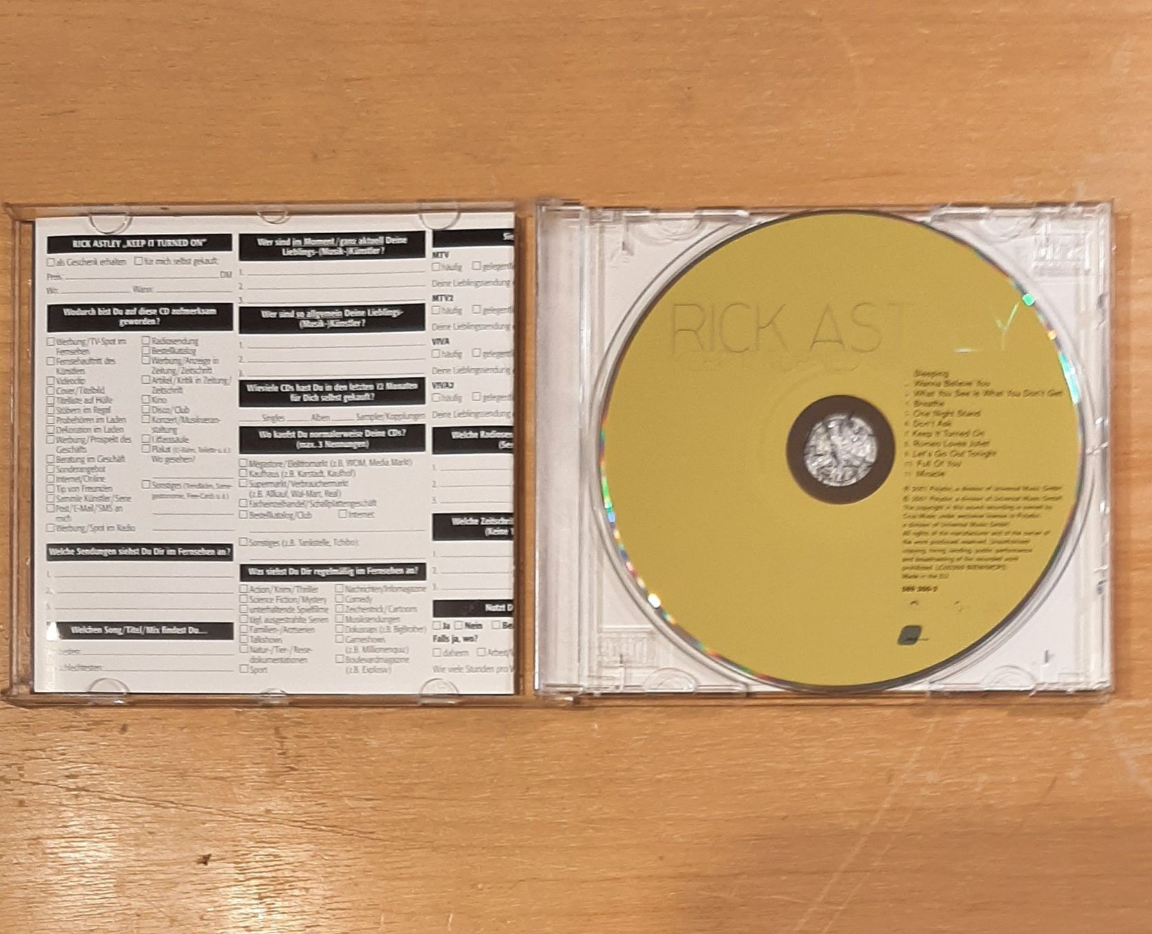 CD: Rick Astley - Keep It Turned On, UK Pop Album 2001 – Usato da Amriswil venduto da Celini3 2