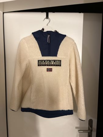 Pullover Napapijri Fleece weiss blau Grösse S