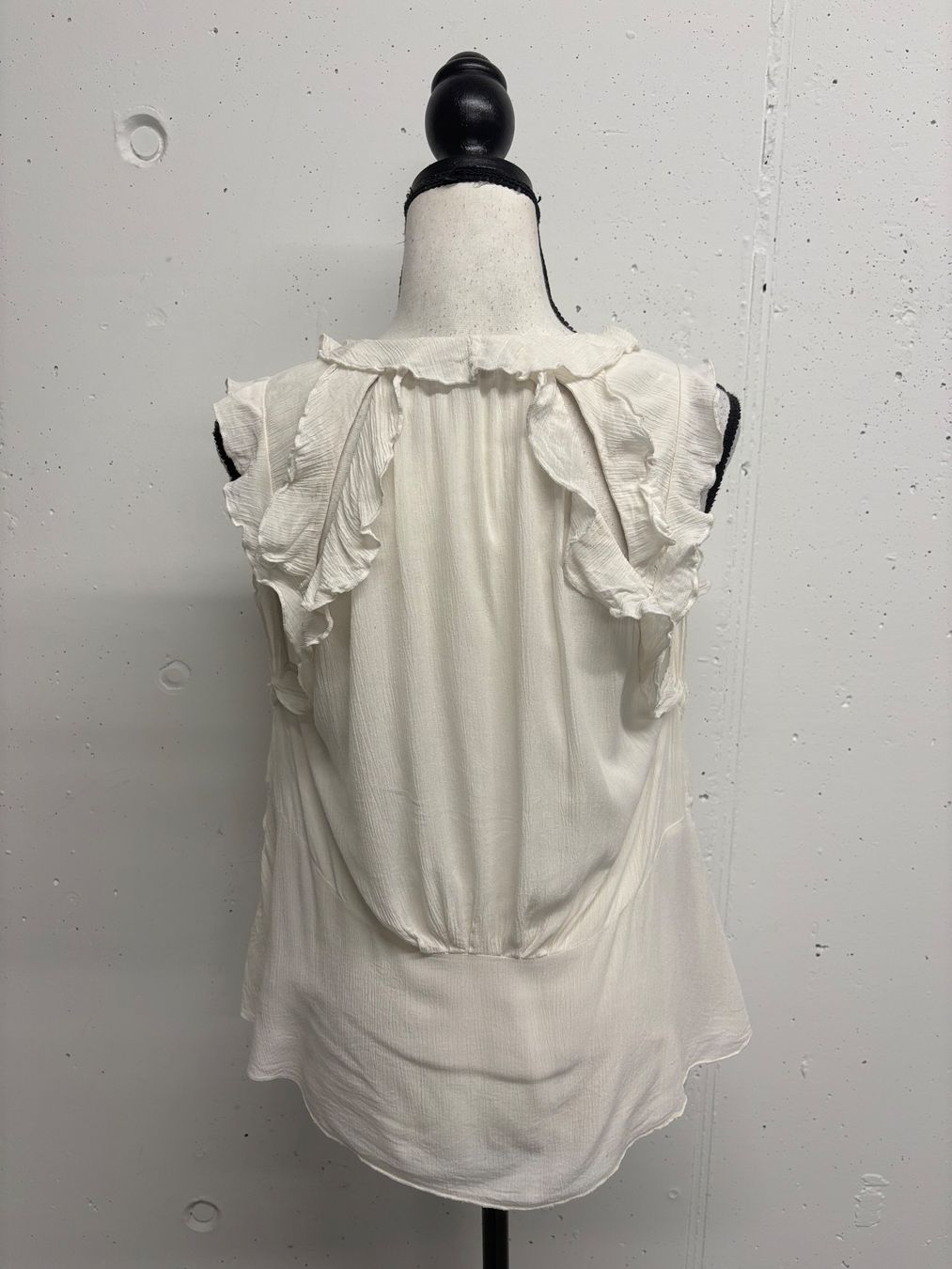 Iro Camicette: IRO romantische Bluse Top Gr. 40 creme Rüschen Boho – Usato da Regensdorf venduto da secondchancefashion 2