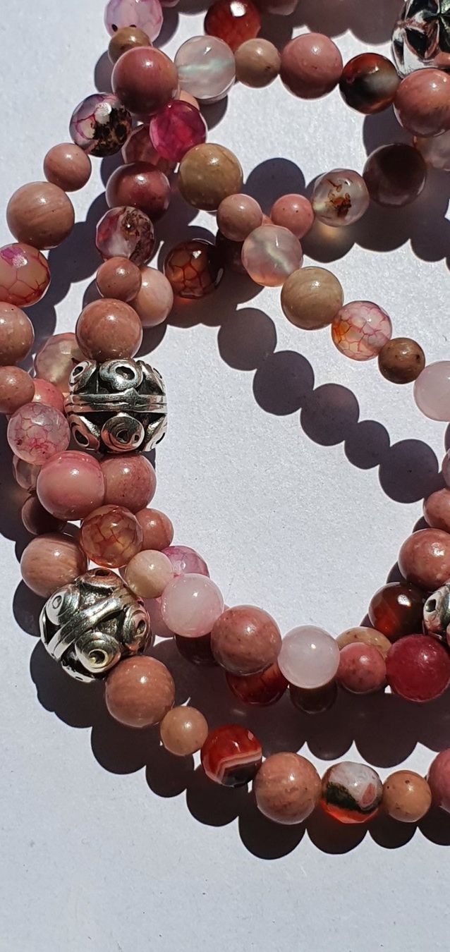 Catenine: Rhodonit mit Agate – Nuovo (secondo la descrizione) da Benglen venduto da Meercat3 4