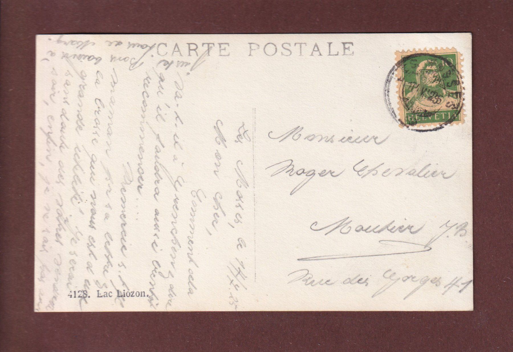 Ansichtskarten: Photo - LAC LIOSON - 1925 – Gebraucht aus Pully von nicecards 1