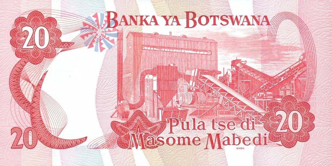 Banknoten: Botswana 20 Pula 1999 P-21a UNC – Neu (gemäss Beschreibung) aus Schliern b. Köniz von pizzitaxi 1