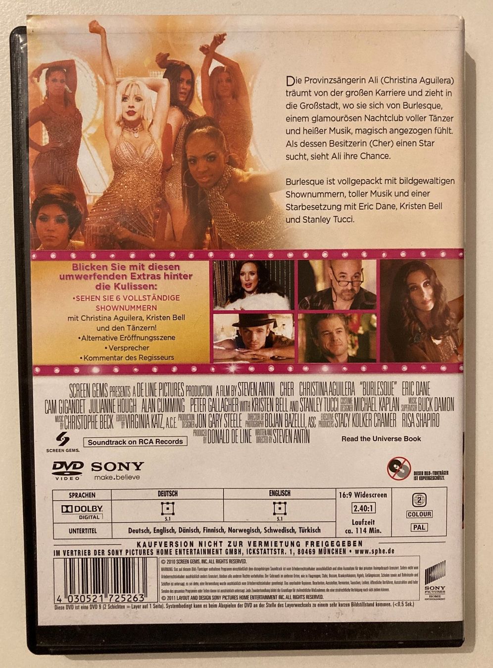 Tutti i DVDs: DVD | BURLESQUE – Usato da Basel venduto da Nofretete39 1