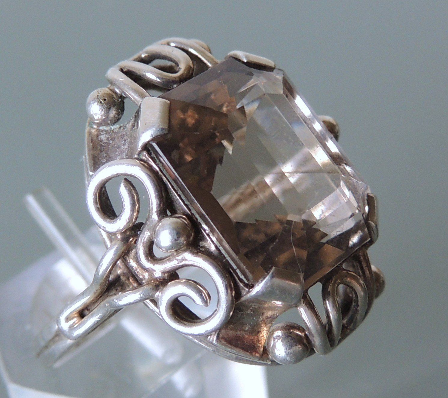 Anelli: Rauchquarz Silber 800 Fingerring Gr. 61 – Usato da Waldenburg venduto da schaller707 2