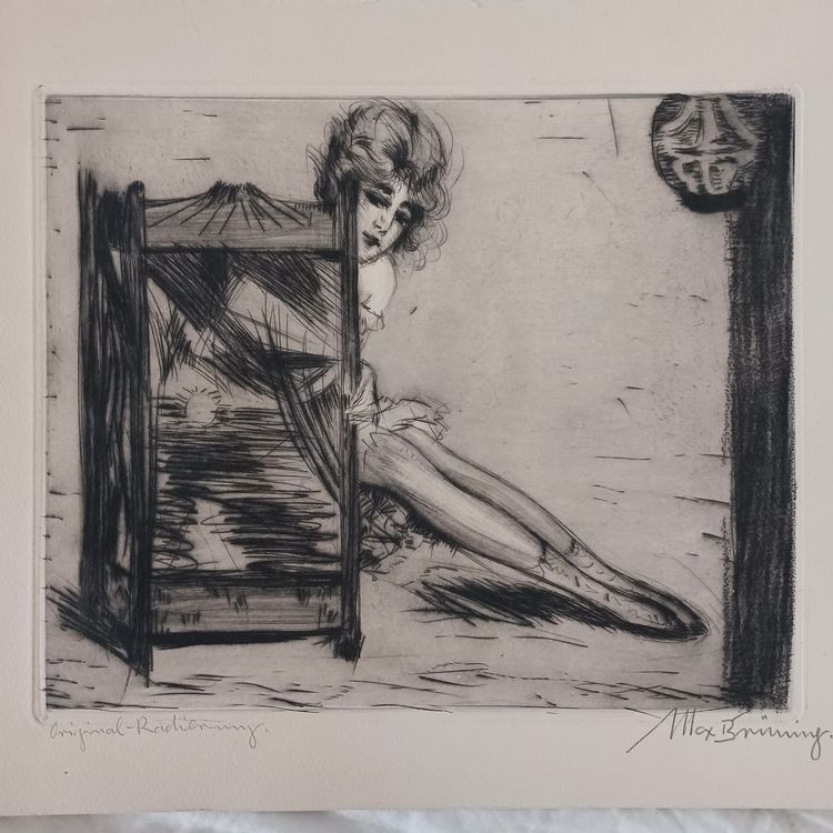 MAX BRÜNING. Original Radierung . Signiert . 1920-1925 (Gebraucht) in ...