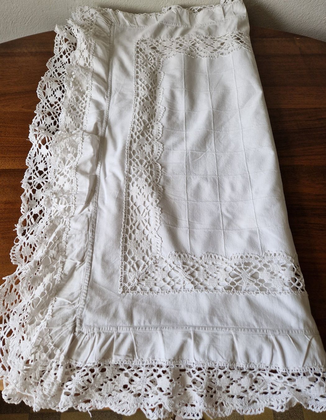 Biancheria da letto: Paradekissen mit Spitze, 86x82cm – Usato da Bern venduto da Antikbatik 2