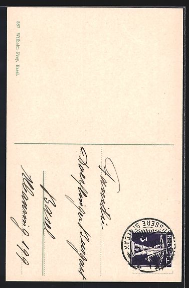 Cartoline postali: AK Basel, Rittergasse m. Münster, 1917 – Usato da Berlin venduto da bartko-reher 1