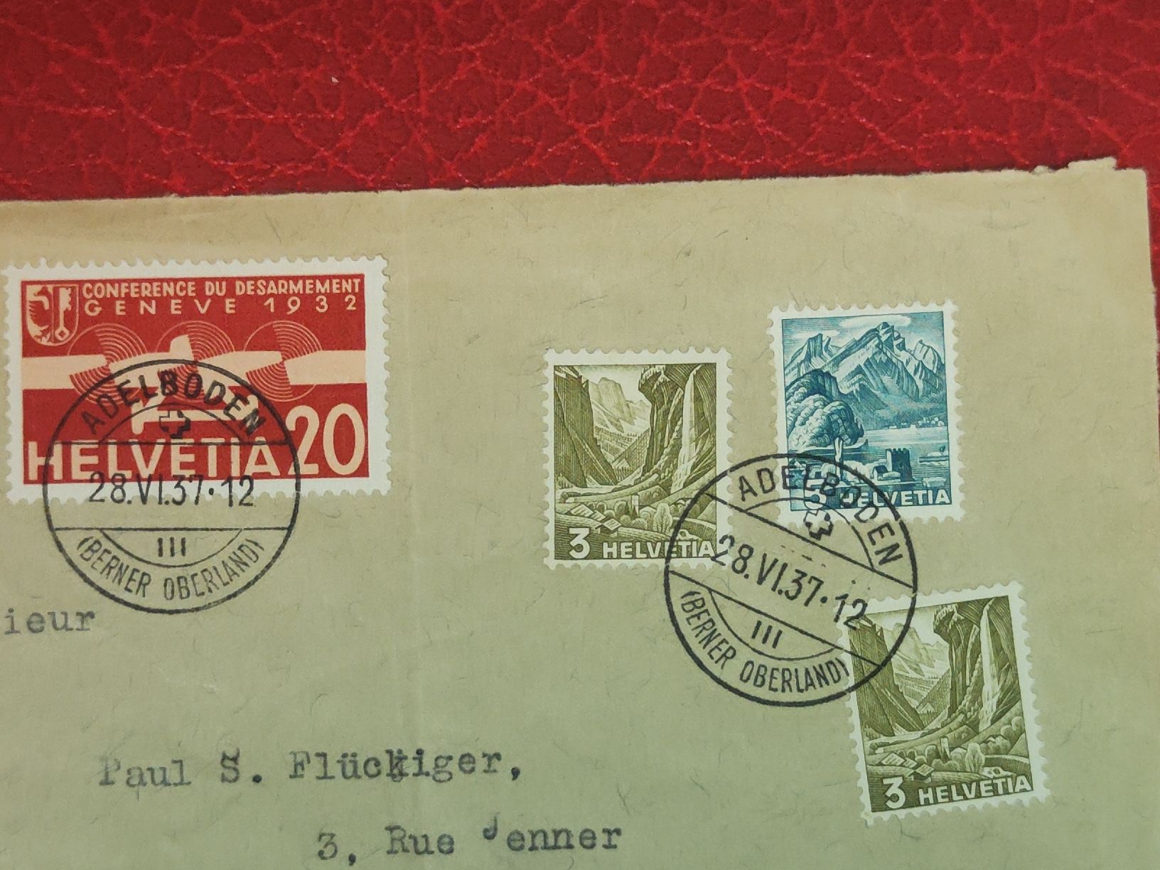 Tutti i francobolli: Schweizer Luftpost Brief Adelboden+Bern  1937 – Usato da Gossau SG venduto da mog_2q7f 2