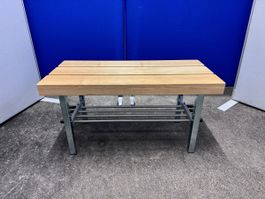 Garderobesitzbank/Bank Holz/Metall mit Schuhablage