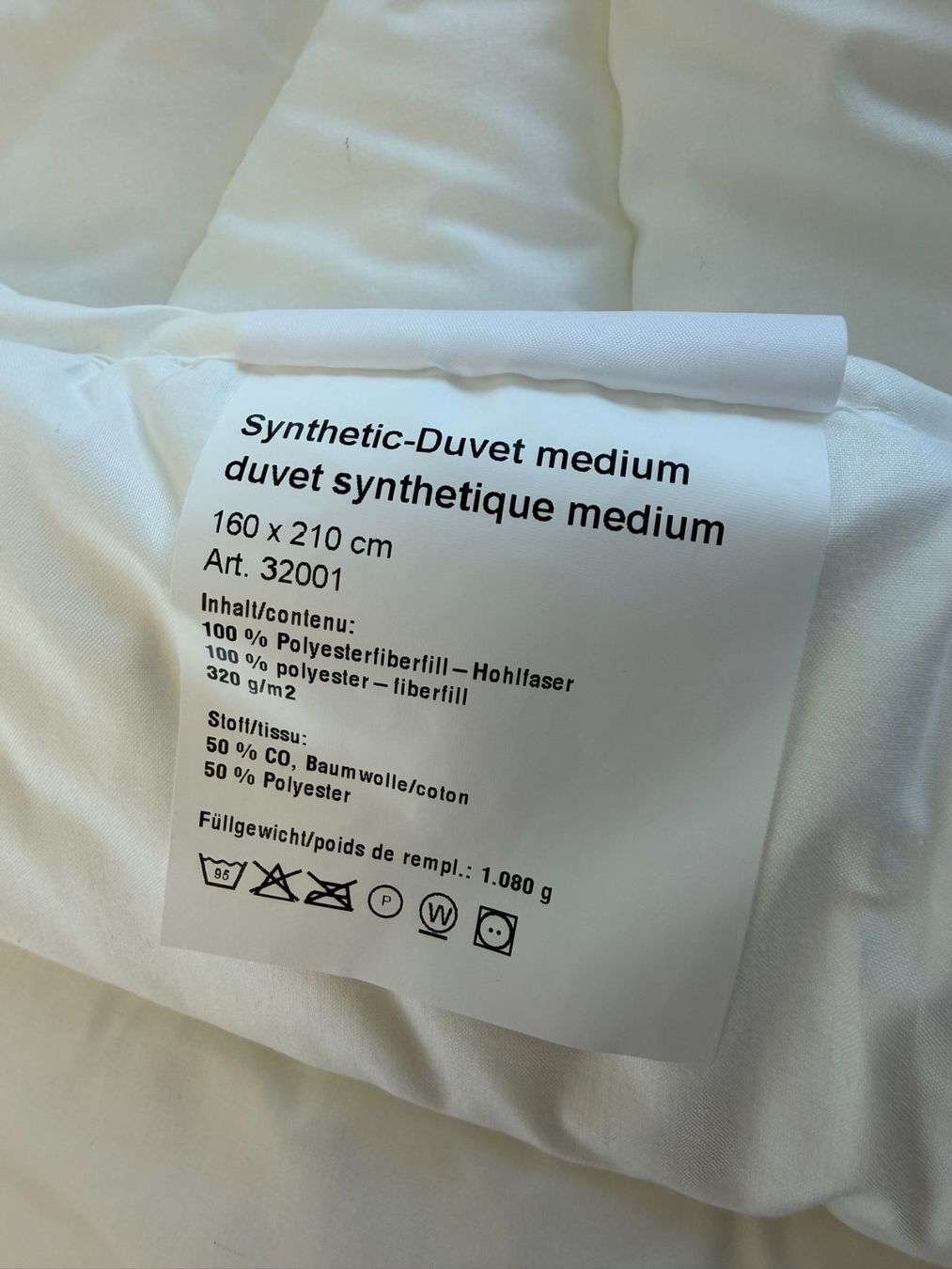 Coperte: Sleepline Duvet "Synthetic medium", 160x210cm – Nuovo e nell'imballaggio originale da Wohlen AG venduto da Rondat 1