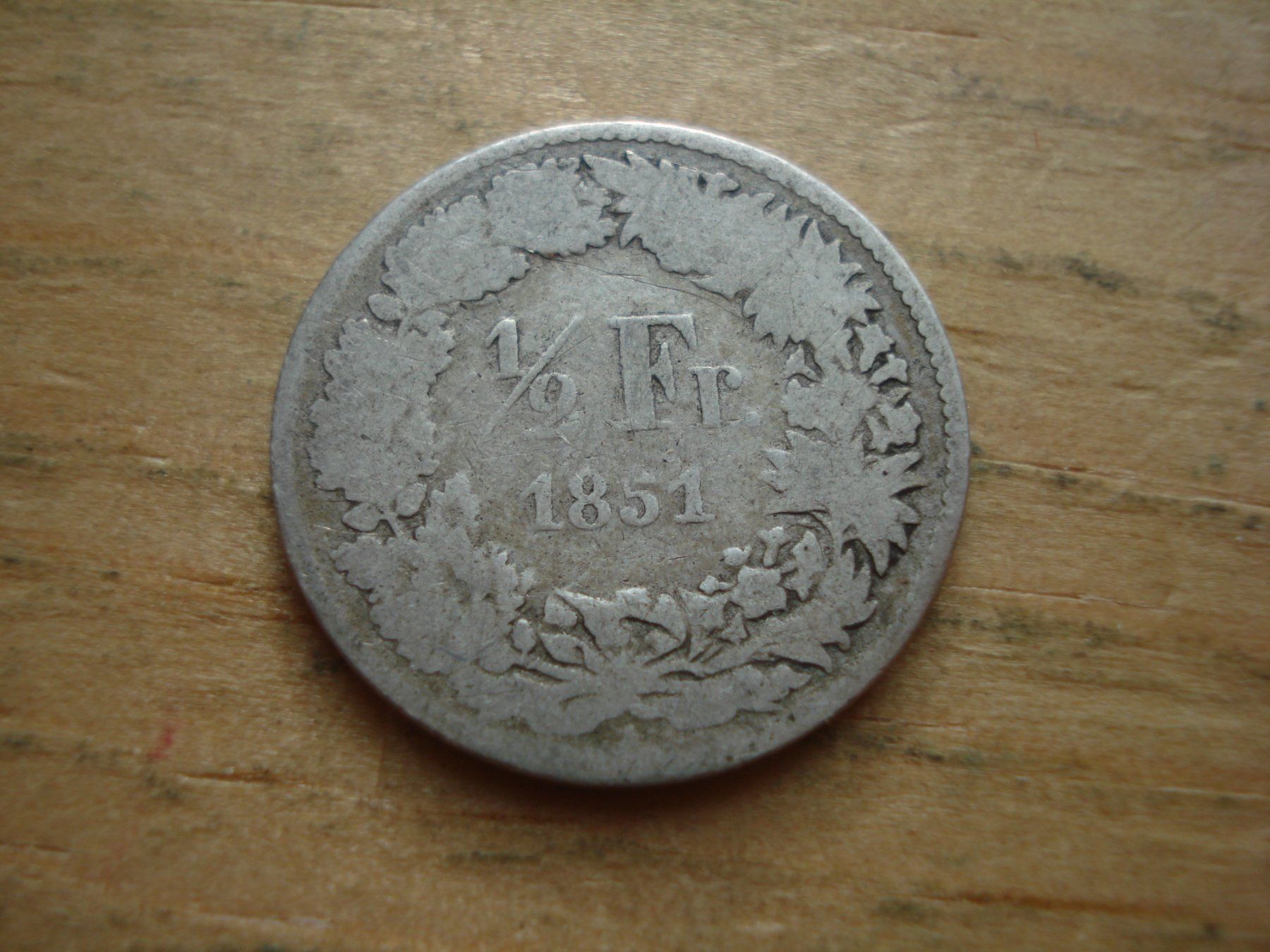 Alle Münzen: (H6) 1/2 Franken 1851 – Gebraucht aus Erlach von Net-Coins 1