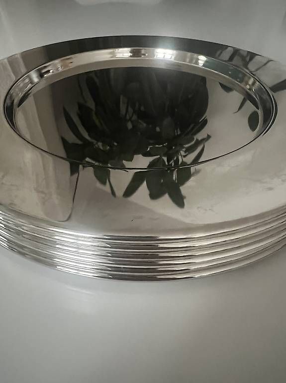 Tutte le decorazioni: 6 versilberte Edelstahl Platzteller Deko Teller – Usato da Basel venduto da Bettybooo 1