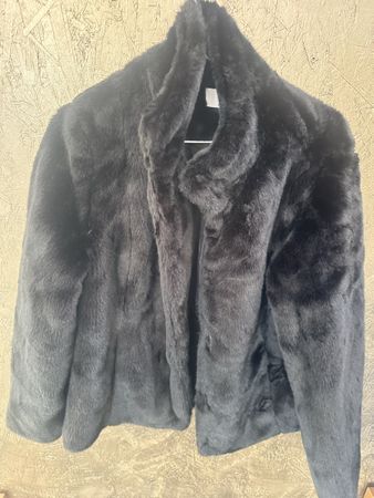 Schwarz Pelzjacke wie NEU 