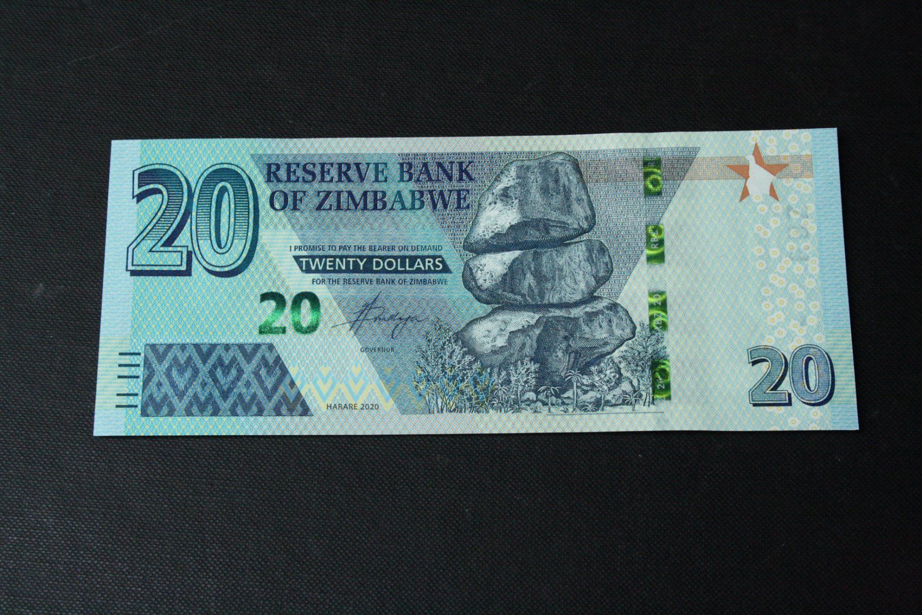 Banknoten: UNC Zimbabwe 20 dollars 2020 – Neu (gemäss Beschreibung) aus Cormondrèche von Hermes.monnaies 1