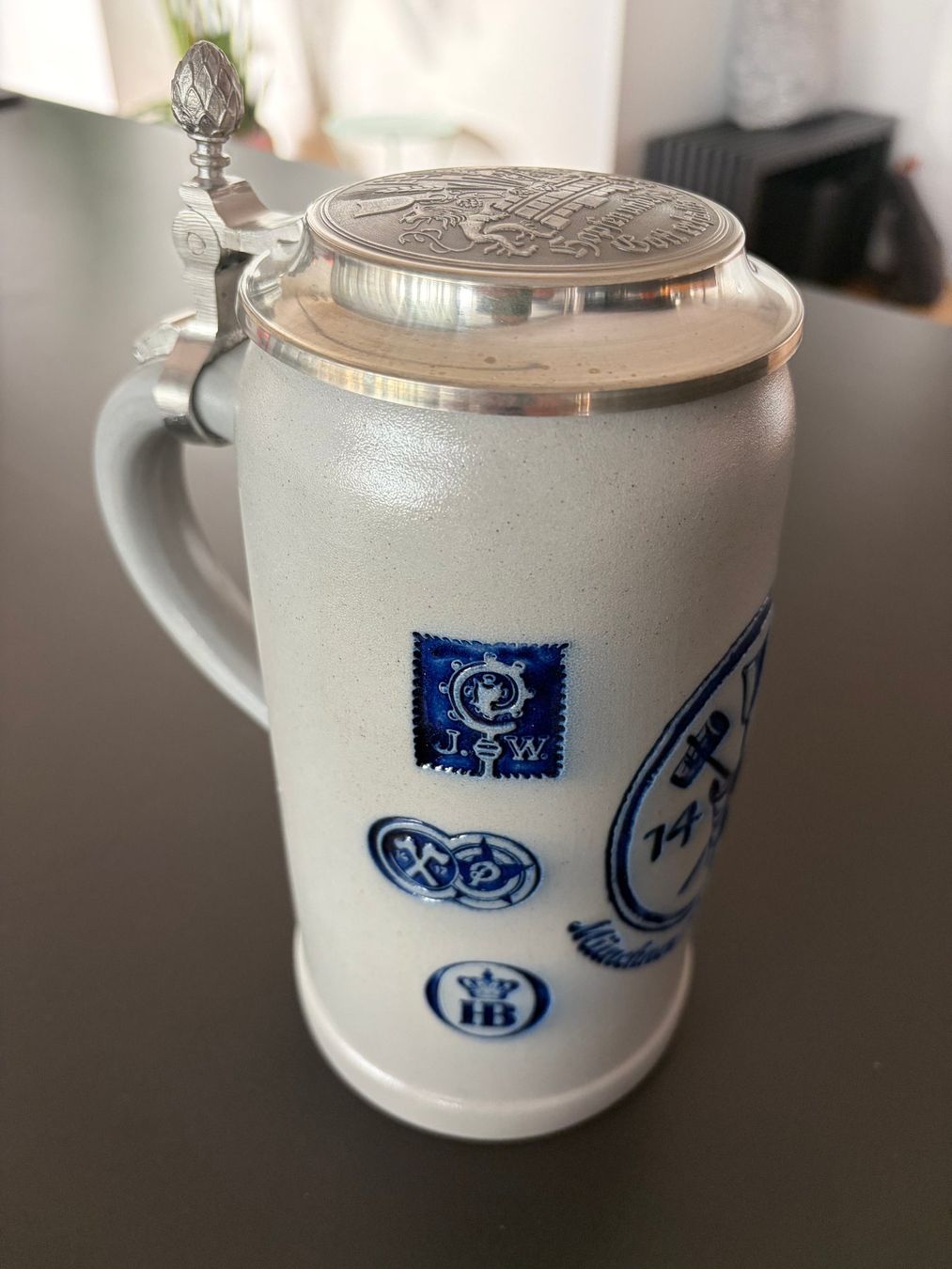 Bicchieri: Steinzeug 1l Massbier mit Zinndeckel – Usato da Cham venduto da Mg6045