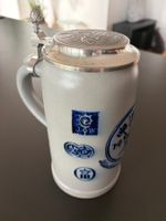 Steinzeug 1l Massbier mit Zinndeckel