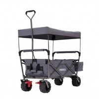 Arebos Bollerwagen mit Dach Grau