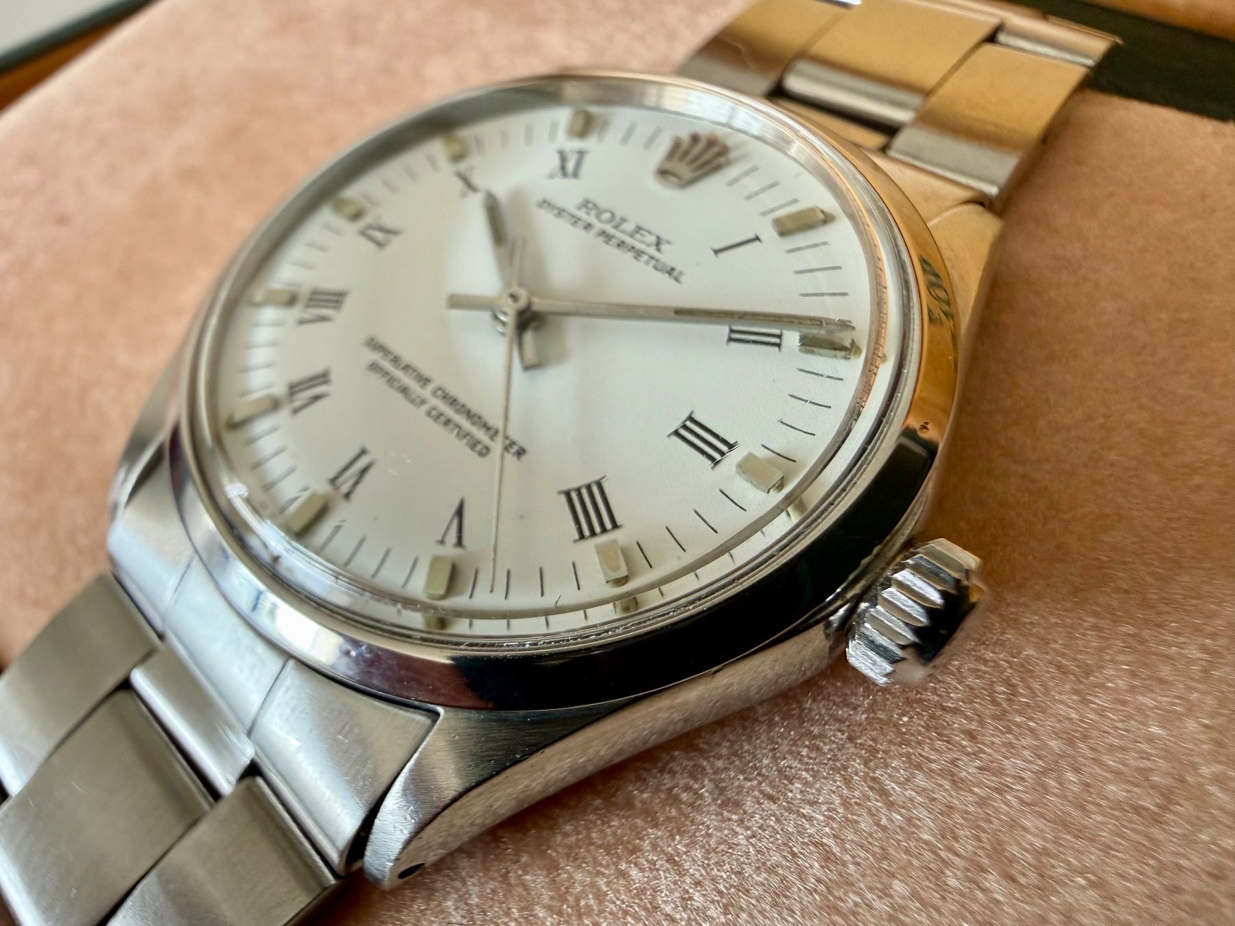 Rolex Orologi: ROLEX Oyster Perpetual, Ref.1002, 34mm, Automatic, with box – Usato da Le Mont-sur-Lausanne venduto da LycaGallery