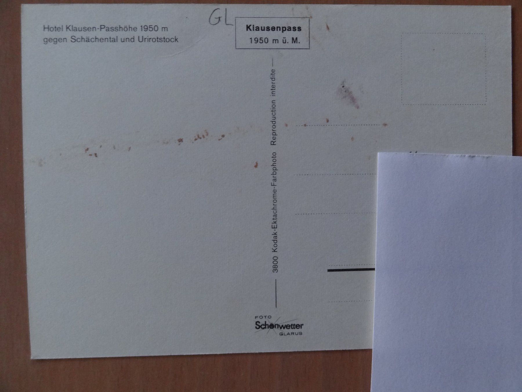 Ansichtskarten: Klausenpass Suisse années 60 – Gebraucht aus St Léonard von Riglin 1