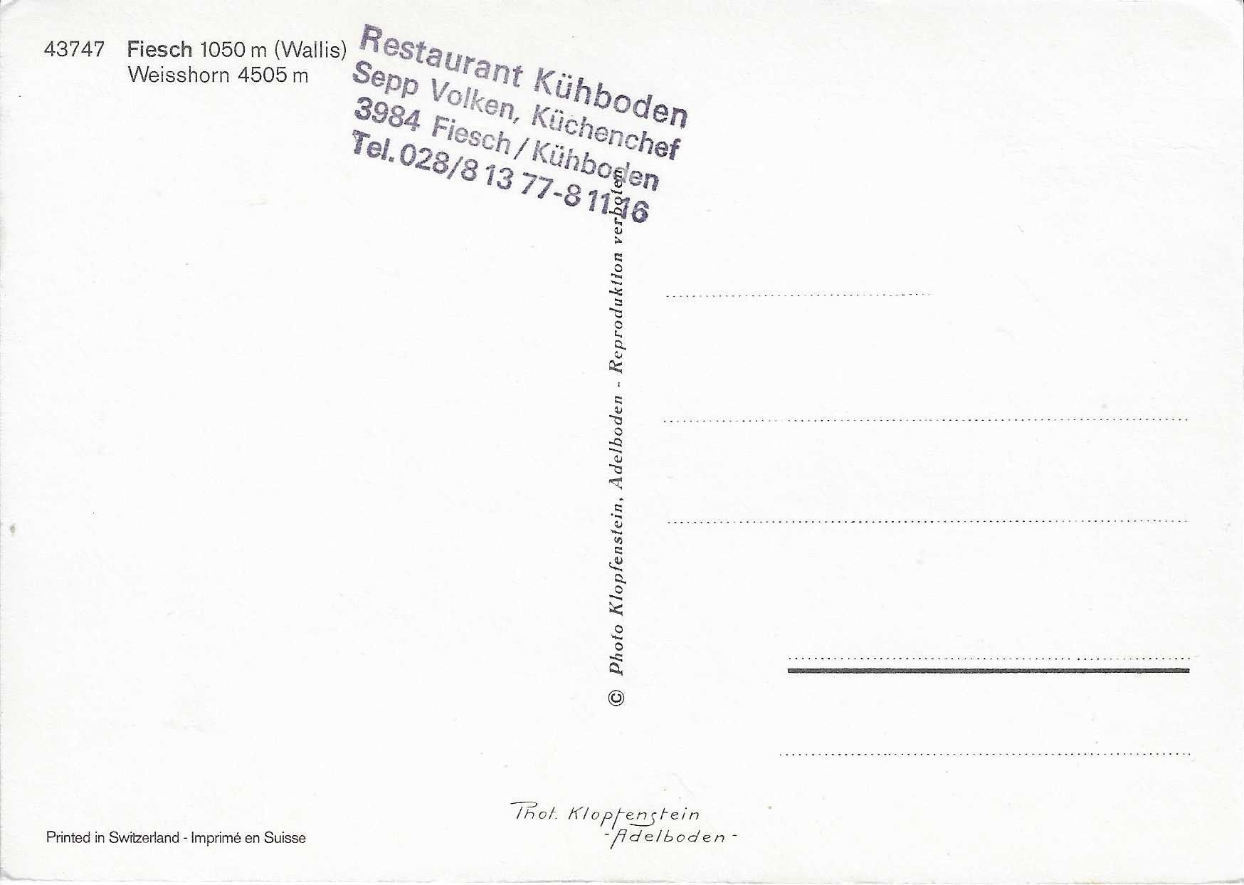 Cartes postales: Fiesch VS – Neuf (Voir description) à Rothrist par Stranglehold 1