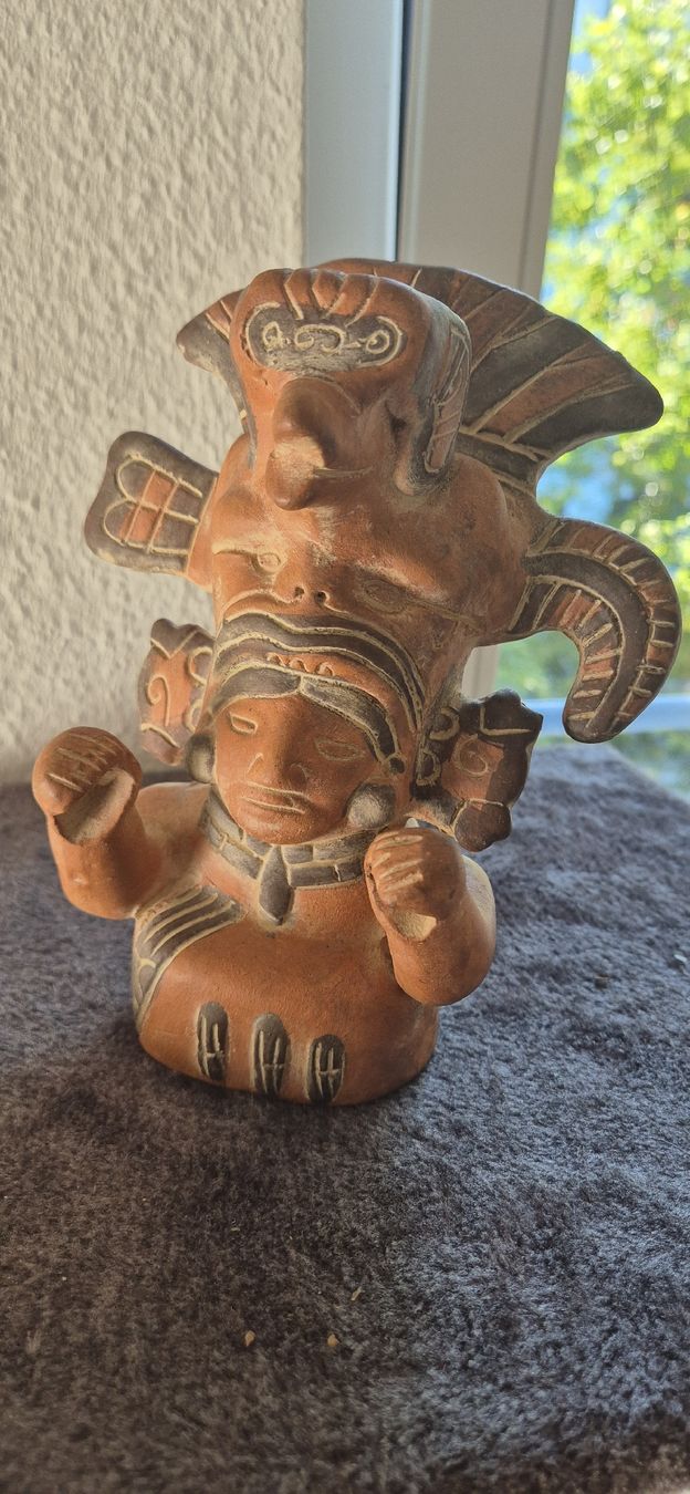 Skulpturen & Statuen: Azteken Tonfigur,, Antik-Stil, handgefertigt. – Gebraucht aus Basel von Waldfee06 1